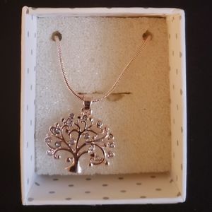 Ladies Rose Gold Tree of Life Necklace